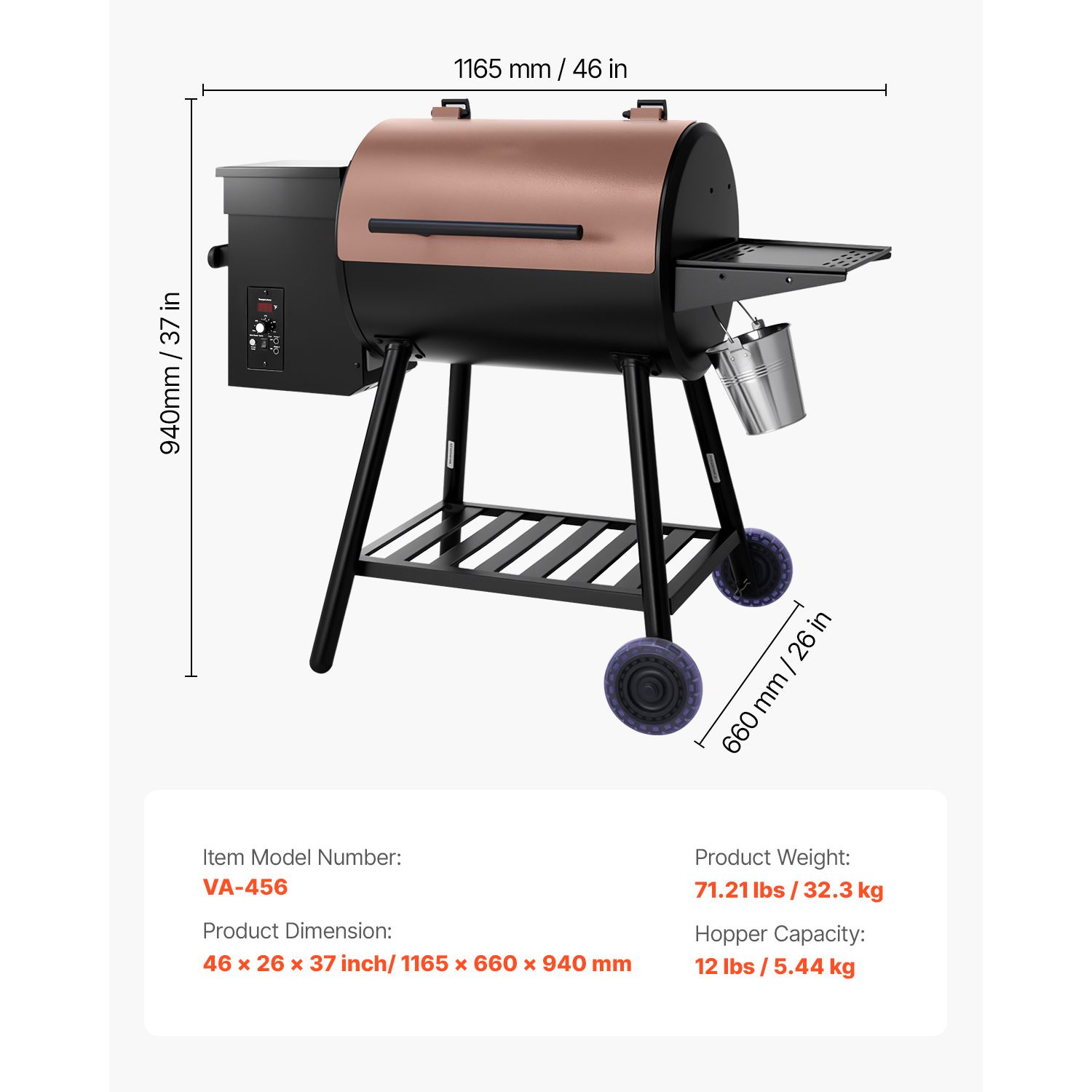 Electric Smoker Bbq - Pemanggang Pellet Kayu, 8 in 1
