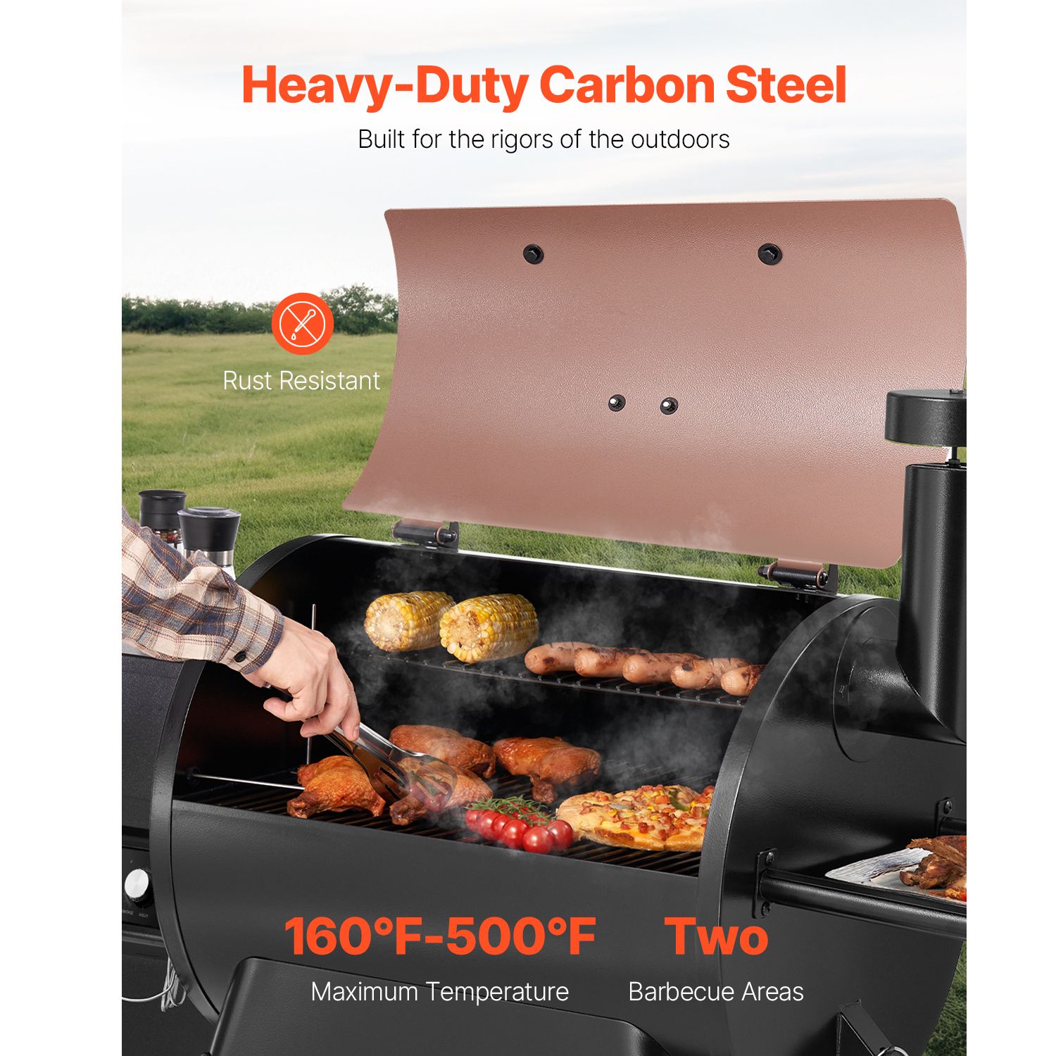 Pemanggang Pellet Kayu, 8 in 1 - Electric Smoker Bbq ulasan dan harga